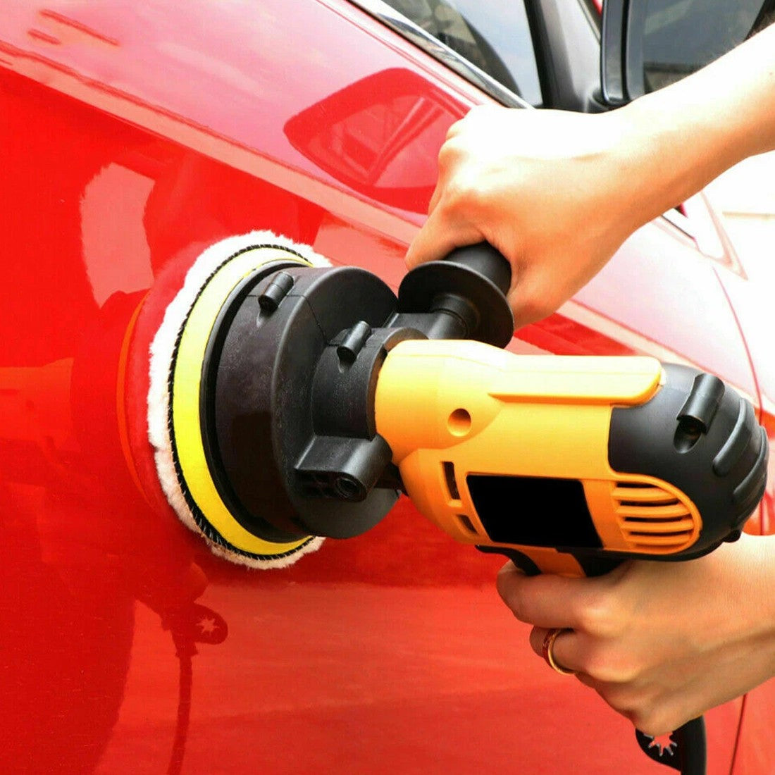 31Pcs Ponceuse électrique Ponceuse de tampon voiture Ponceuse avec kit d'éponge de polissage