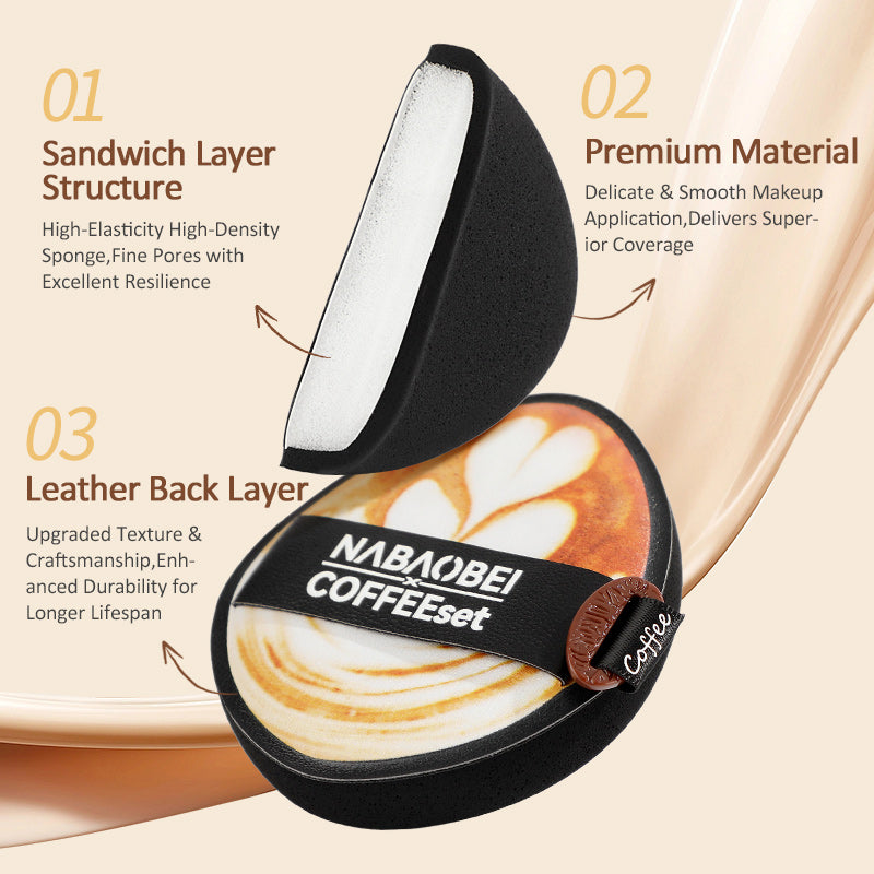 Série Macchiato Caramel ultra-souple éponge tactile crème Combo 3Pcs par paquet
