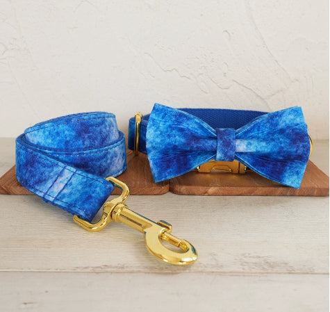 Bleu Agate collier de chien Pet Supplies Export Jeu de laisses Boucle d'or