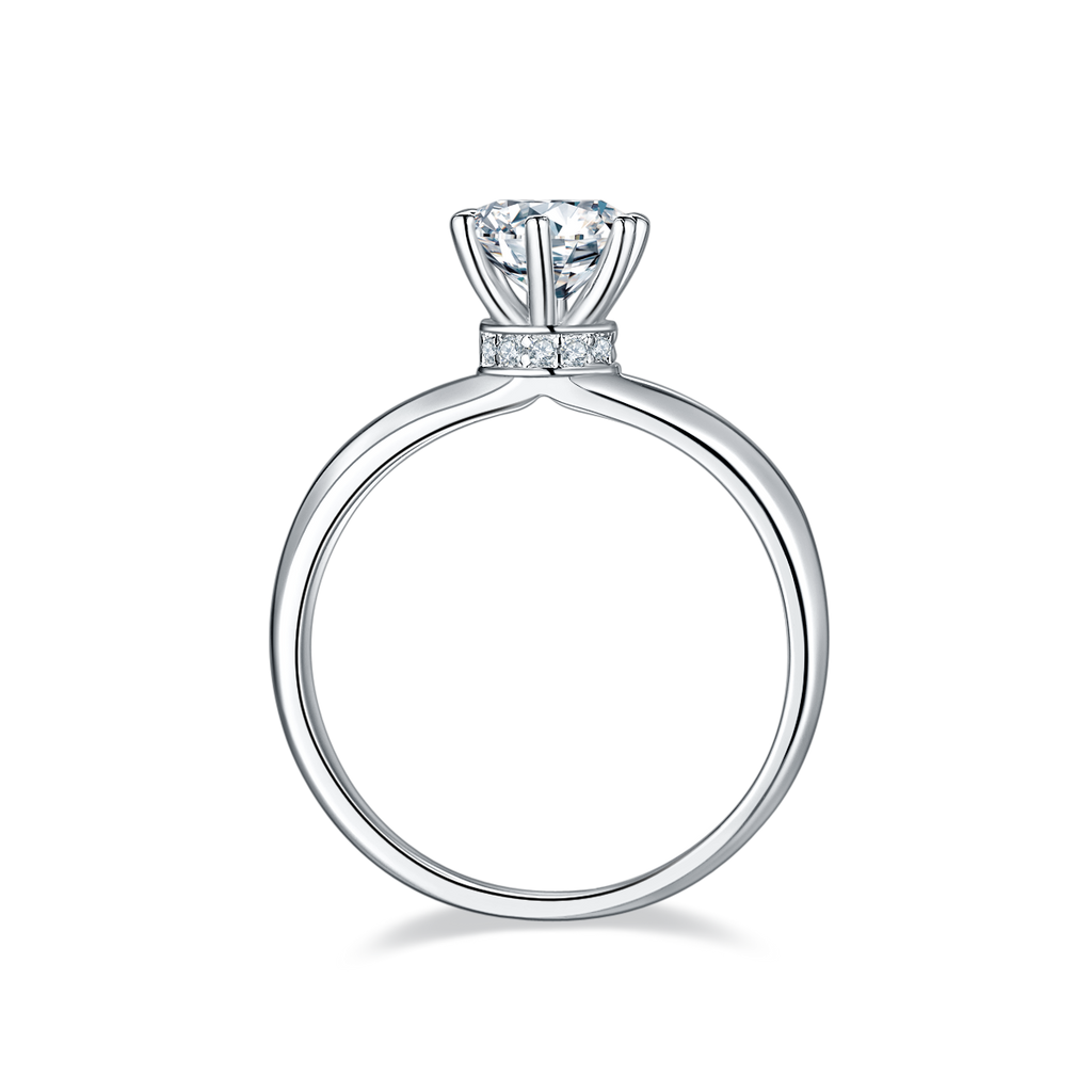 S925 Argent Sterling 1ct Moissanite bague de fiançailles
