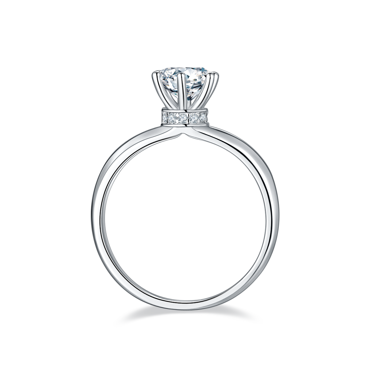 S925 Argent Sterling 1ct Moissanite bague de fiançailles