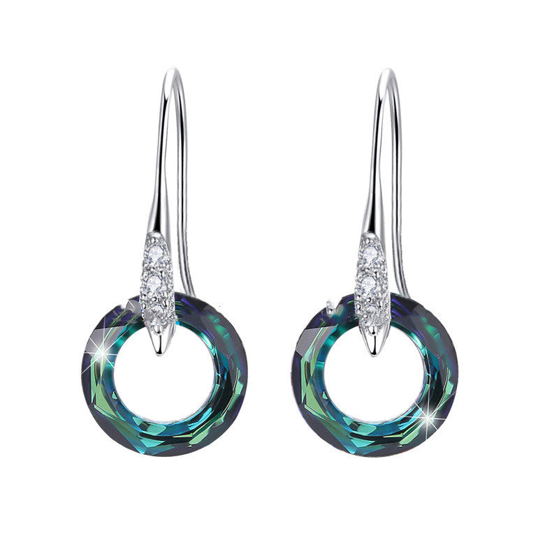 Austrian Crystal S925 Silver Universe Bague avec boucles d'oreilles diamantées