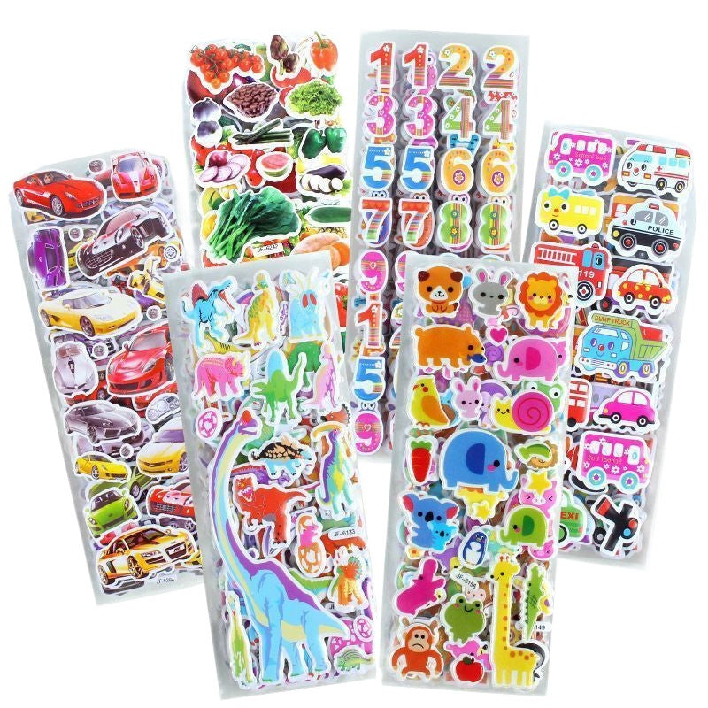Stickers Bubble Cartoon 3D pour Enfants Récompense