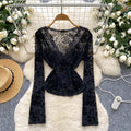 Lace mesh with long sleeves