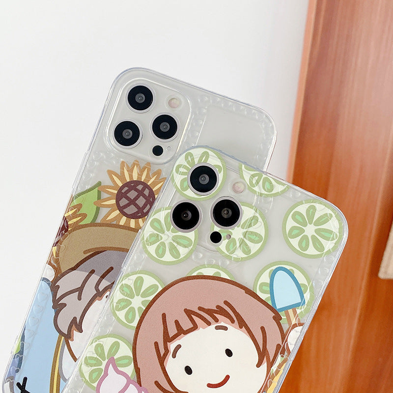 Cute mode Sunflower Transparent Phone Case