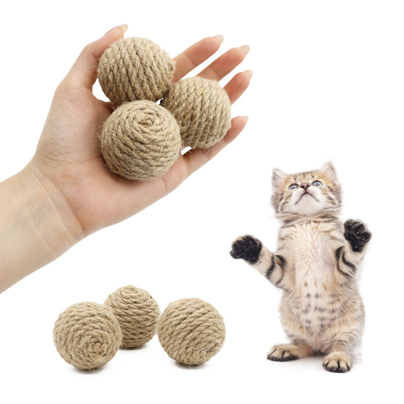 Balle de corde de chanvre animal 45 Cm de couleur naturelle tissée
