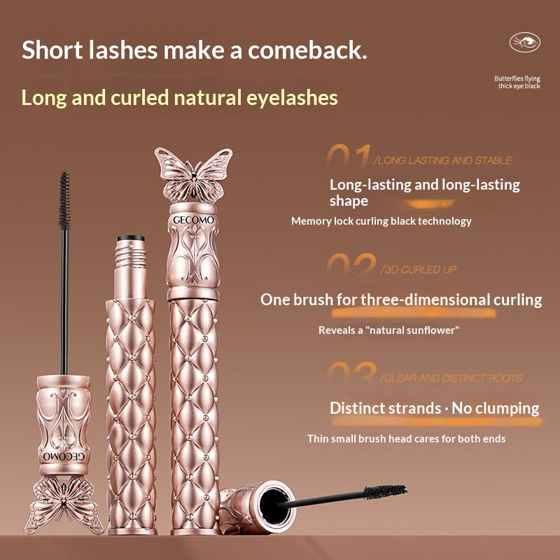 Mascara volumisante à la fleur et au papillon pour cils bouclés allongés
