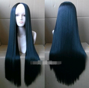 Perruque femelle mi-section droite cheveux longs dans les bangs cosplay réaliste ensemble de perruques moelleuses