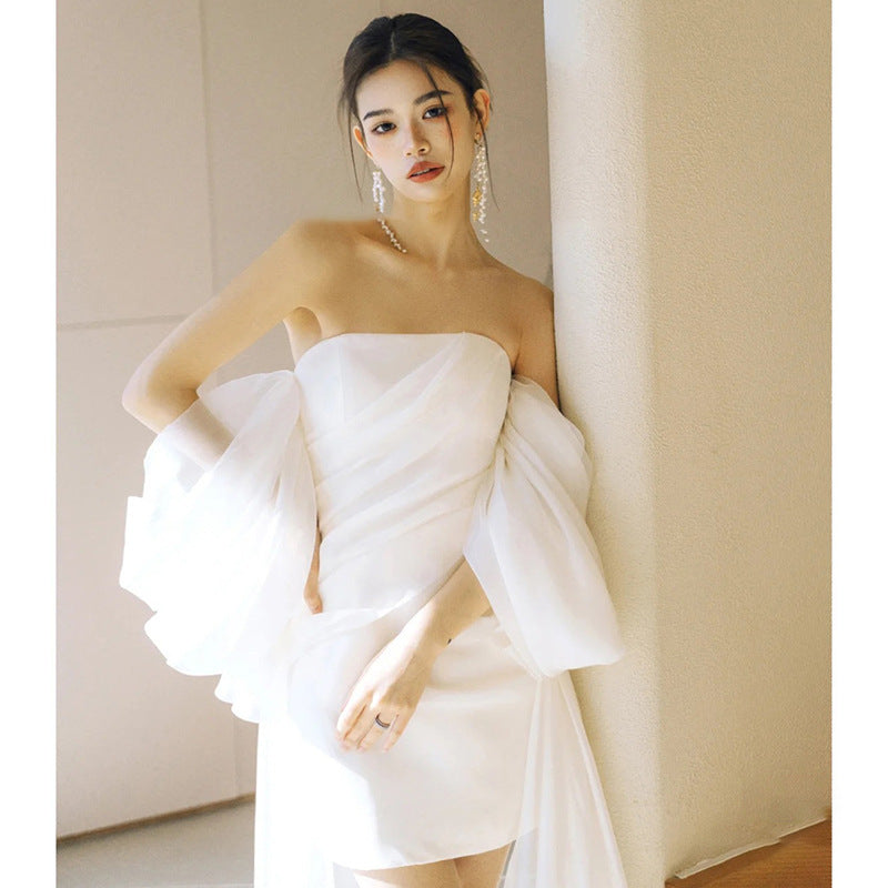 Petite robe de mariée légère courte super fée