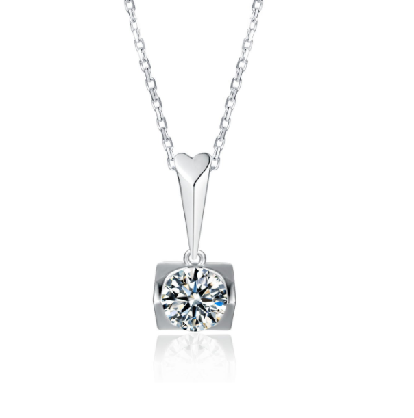 S925 Collier à coulis de moussanite en argent sterling