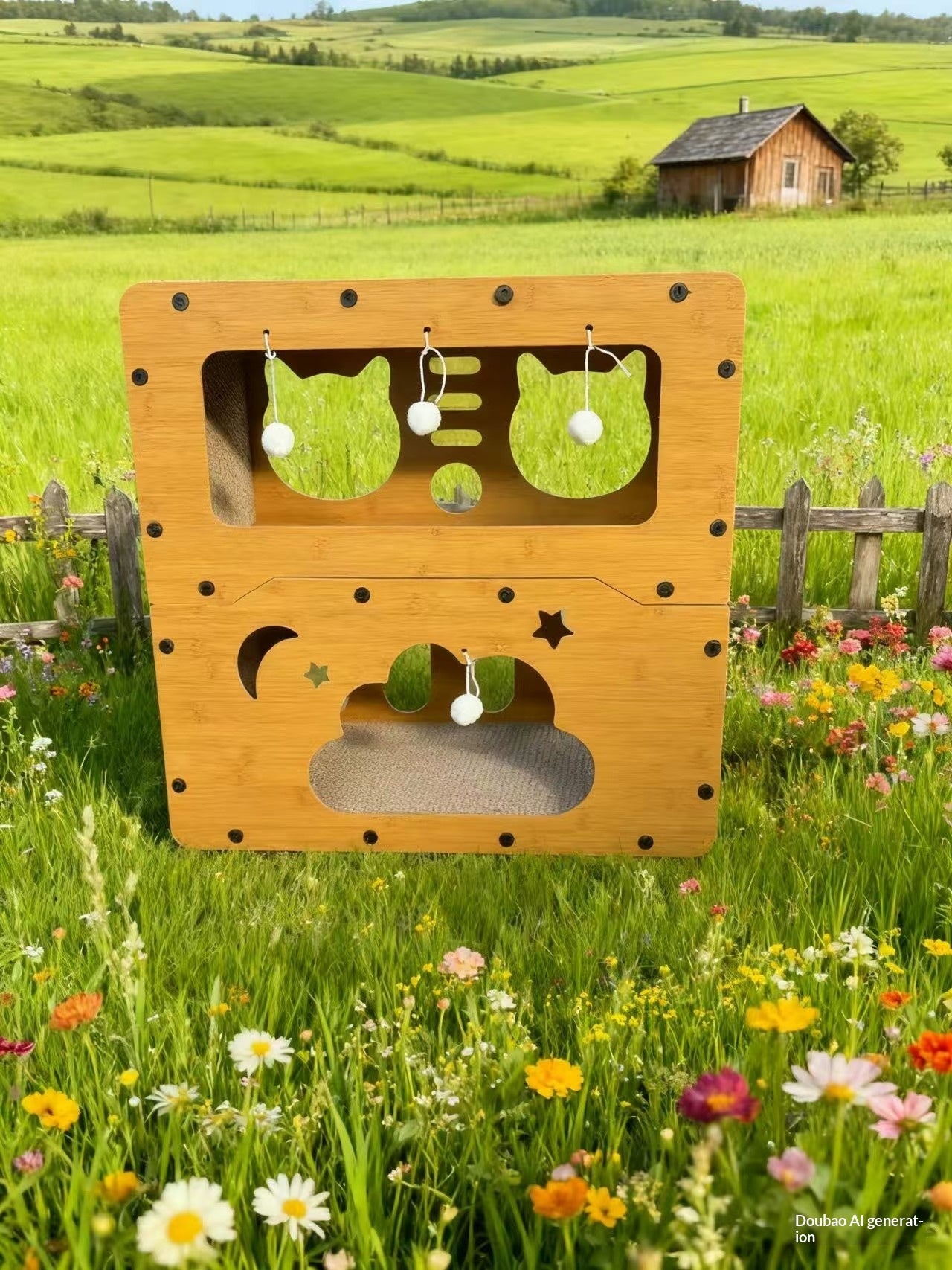 Lit chat pour animaux de compagnie, tableau de scratching pour chats droits, tunnel pour chats, jouet pour chats, self