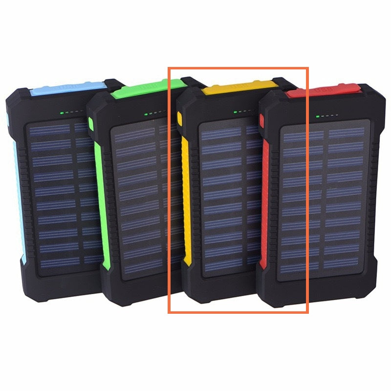 Outdoor 20000mAh Haute capacité LED-Backlit Waterproof Solar-Powered Portable Power Bank