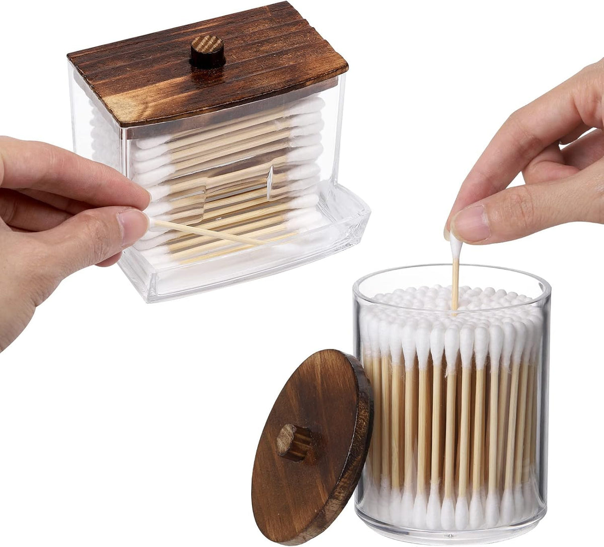 3 Pack Q Conseils Support Salle de bain Conteneurs 10 Oz Cotton Swab & Ball Dispensers