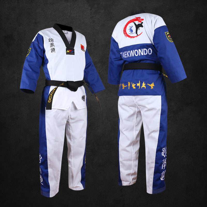 TKD pour enfants Uniforme Formation à manches longues Costume de style de performance Vêtements