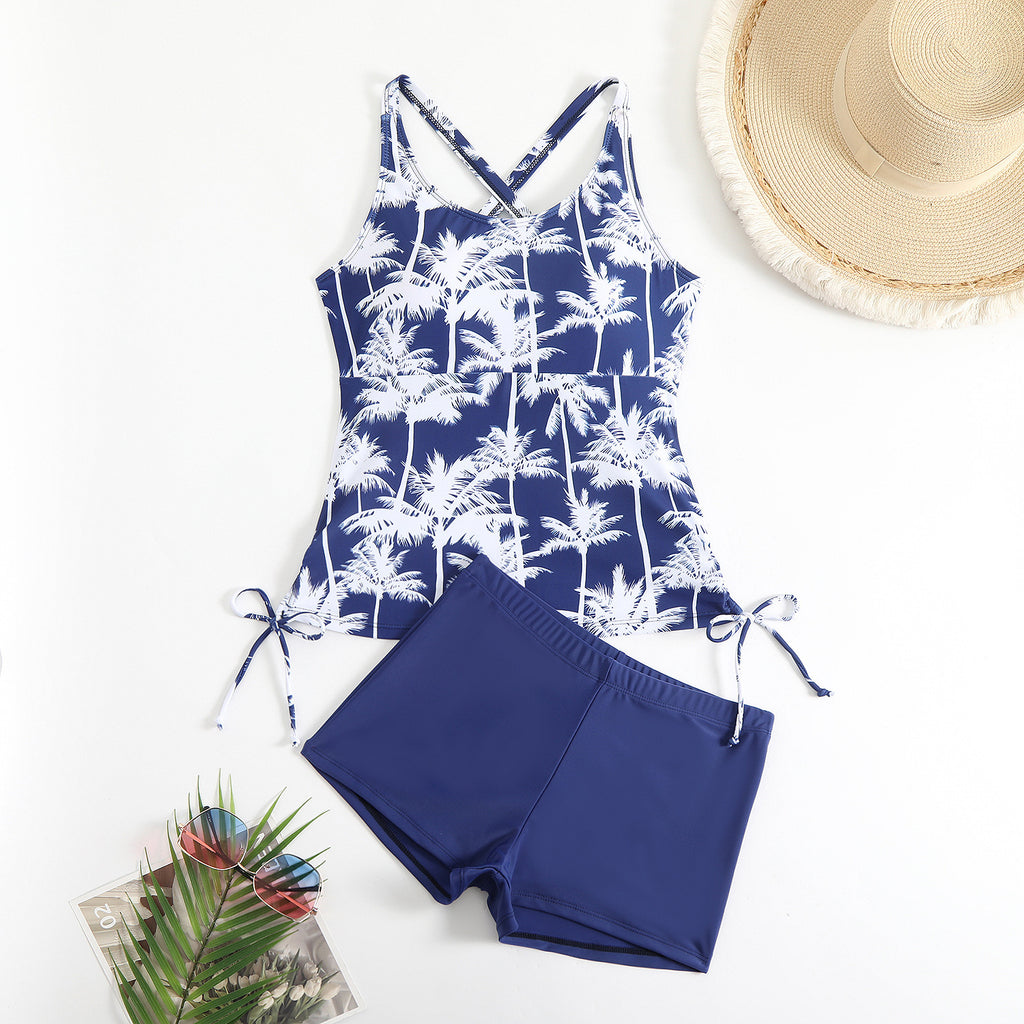 Maillot de bain conservateur féminin avec imprimé cocotier