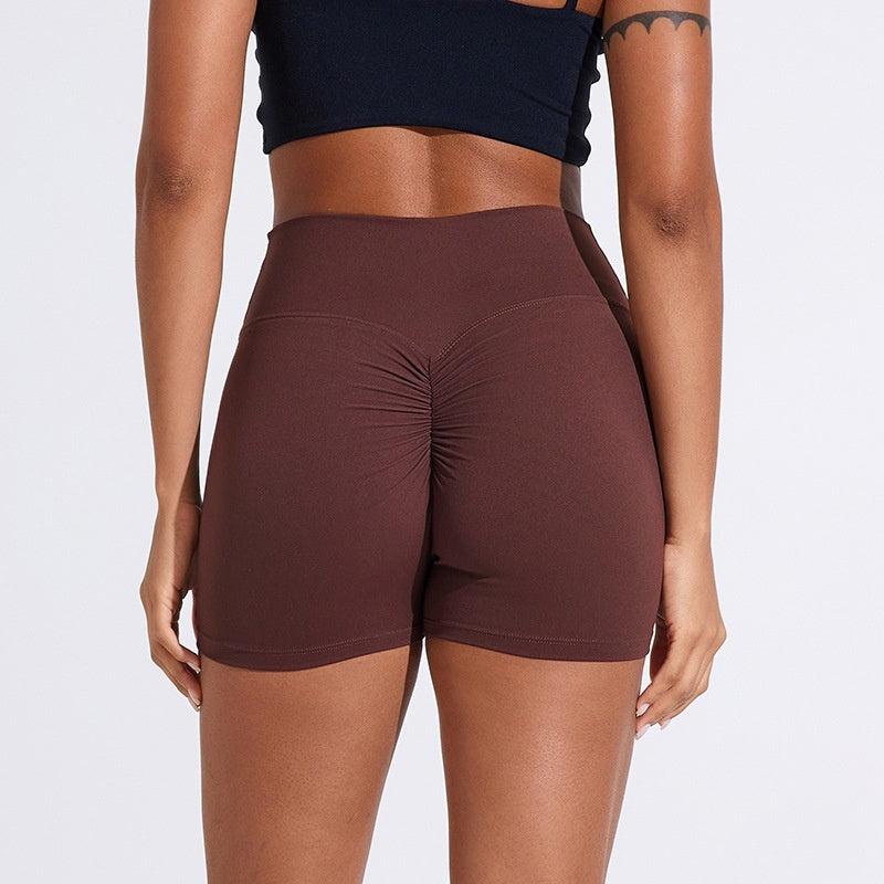 Été Femmes Européen et Américain-Style Peach-Shaped Butt-Lifting Fitness plissé High- W