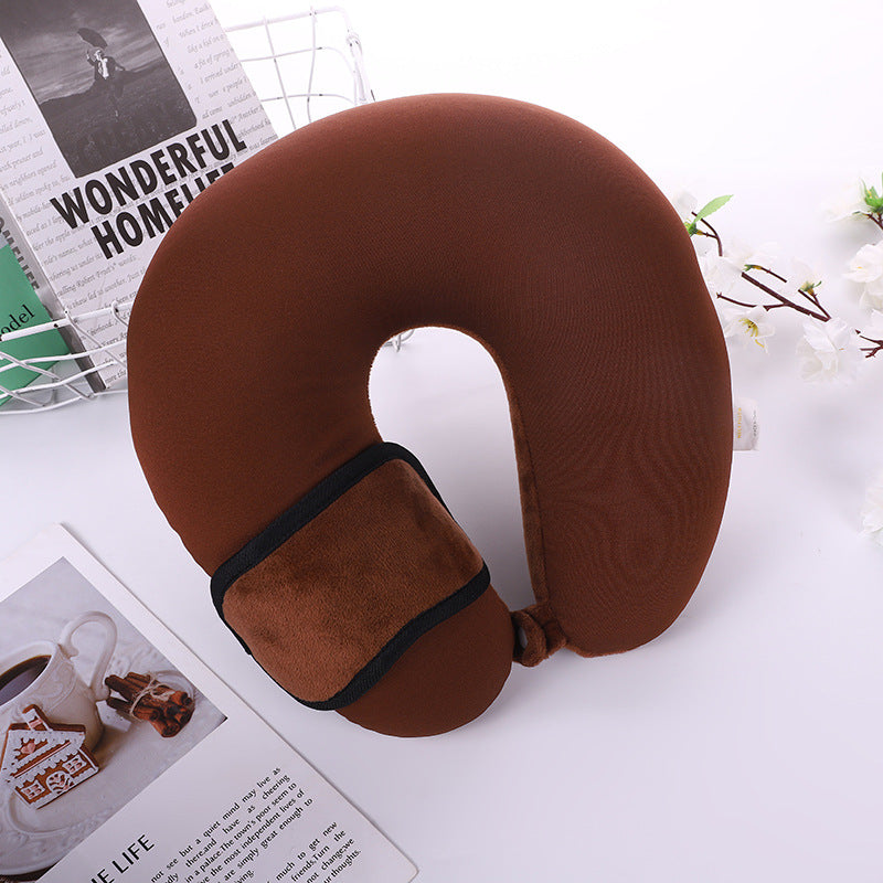 Cou de voyage en forme U Oreiller avec le masque à yeux intégré 200g