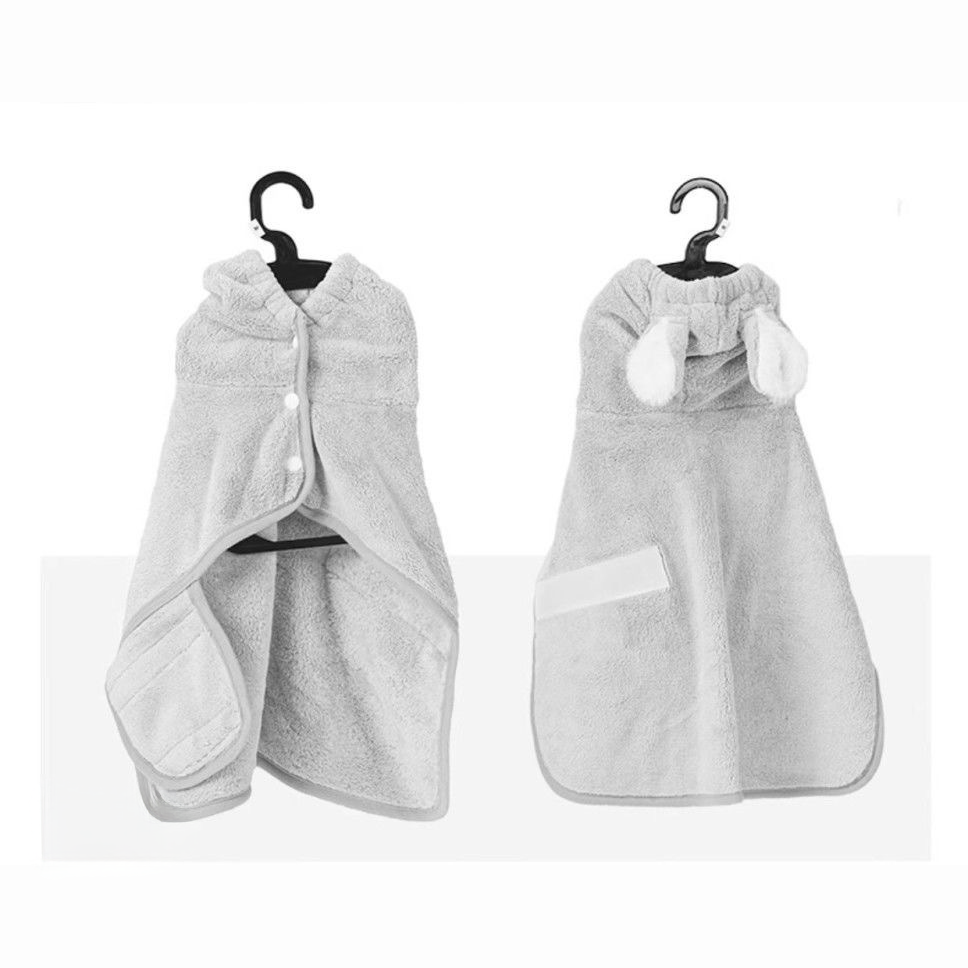 Peigne de bain pour chien Serviette Super Absorbent pour petits chiens Chats Séchage rapide Robe de chien avec capot