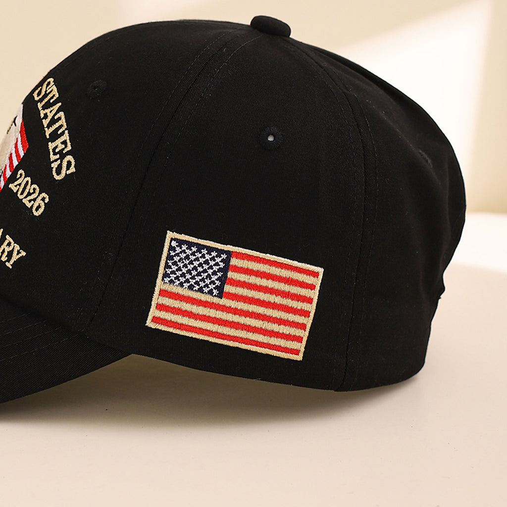 Broderie de mode européenne et américaine American Landmark Flag Baseball Cap Fashionable E