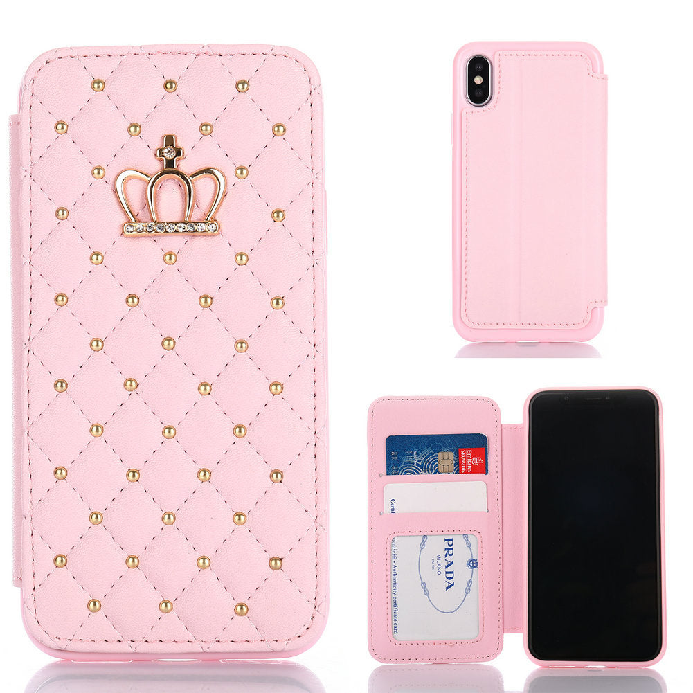 Crown Card Etui en cuir pour téléphone Samsung