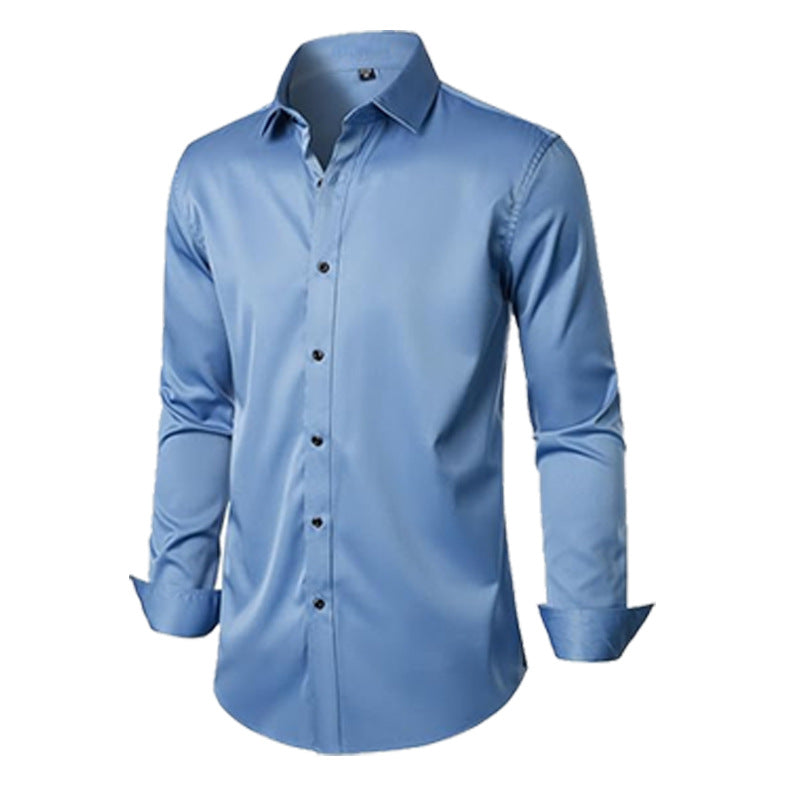 Elégant Business Formel Solide-couleur manches longues Hommes chemise