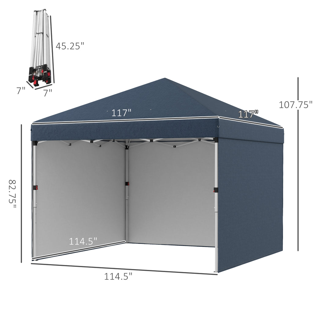 10 x 10 Pop Up Canopy avec parois latérales