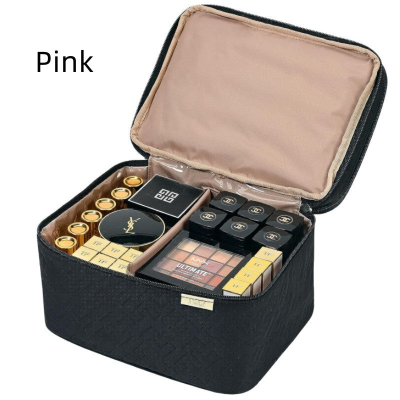 Sac de cosmétique double couche de mode portable