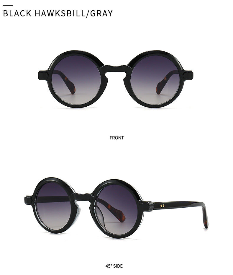 Lunettes de soleil européennes et américaines Retro Artistic Charm Style INS Lunettes de soleil rondes