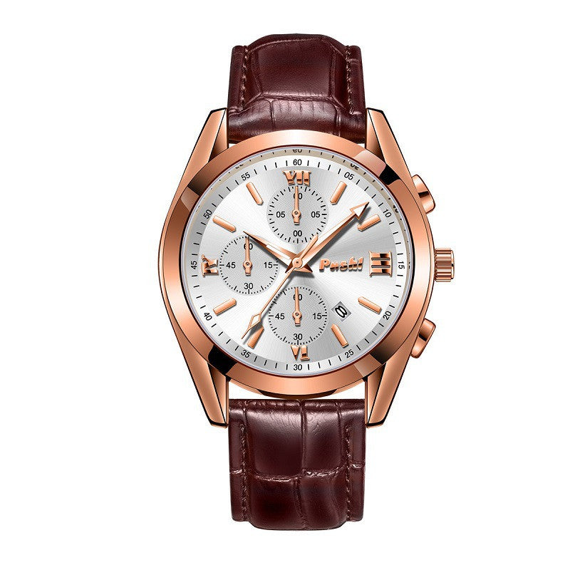 Montre Quartz Montre haute de gamme en cuir véritable montre imperméable pour hommes