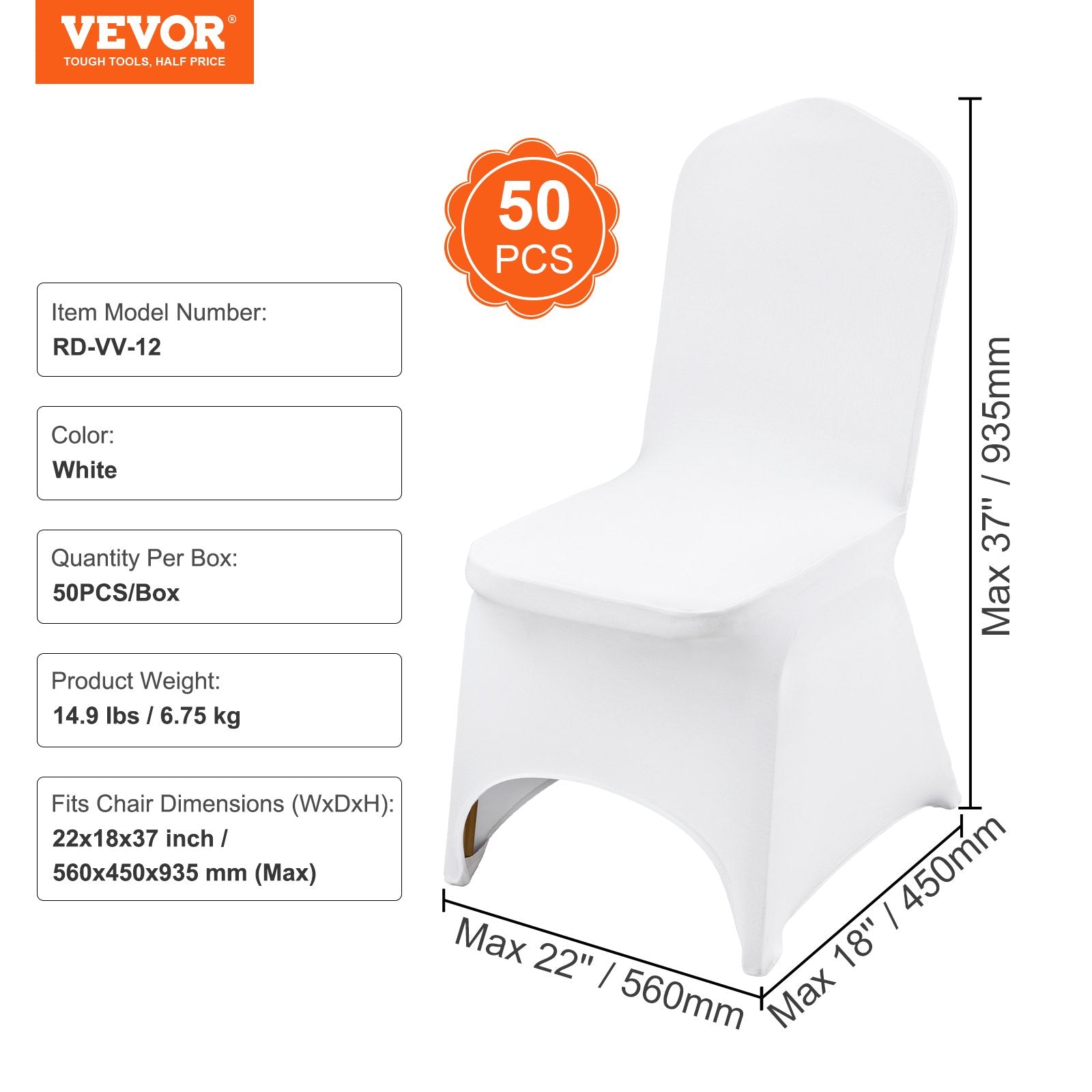 Revêtement de chaise pliante Spandex Stretch VEVOR