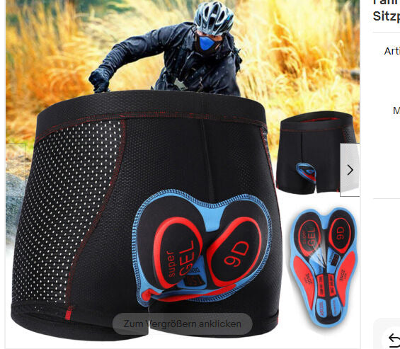 Pantalon de vélo respirant Sous-vêtements de sport Hommes épais absorbant les chocs Silice Gel Pad C