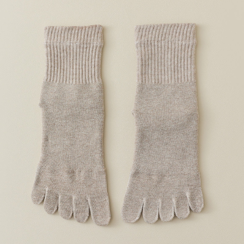Chaussettes de coton à cinq orteils chaudes et épaisses doublées de molleton