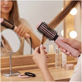 Brosse de lissage des cheveux en or rose - Brosse de lissage pour soins quotidiens et cheveux droits