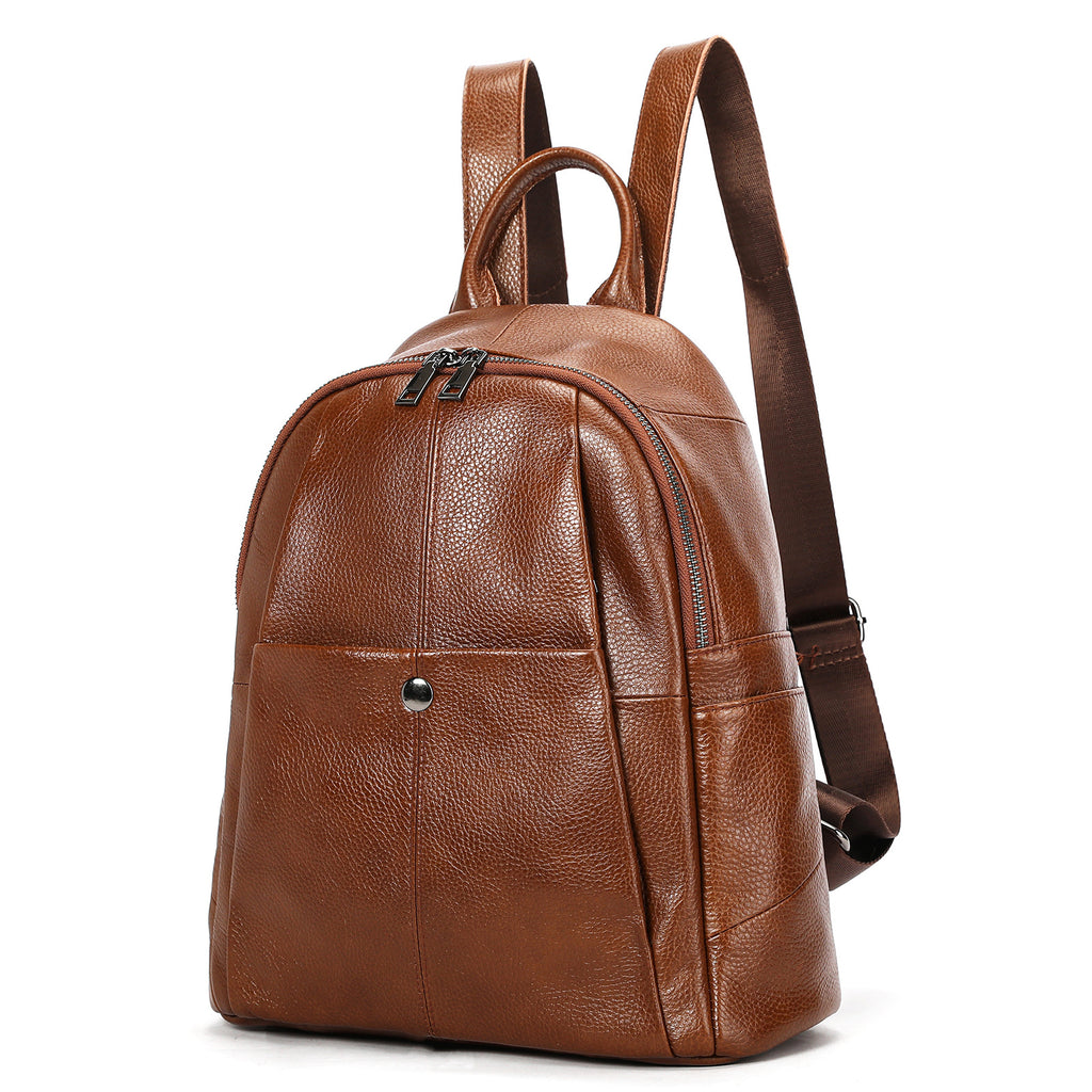Sac à dos casual en cuir véritable pour dames
