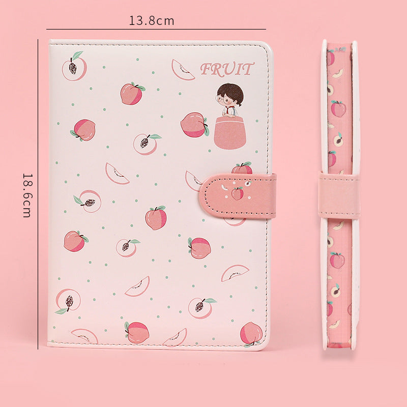 Fruit Print Notebook Planner Magnetic Buckle PU NoteBook Annuals Agenda Couleur Illustration