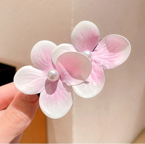 Lot de perles de fleurs épingles à cheveux Pink-1