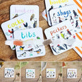 Sous-verres de pun d'oiseau Fun Square Boissons sous-verre pour enfants Tapis de coupe en bois et PVC Accueil Kitch