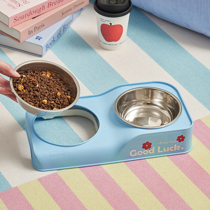 Bol d'alimentation en acier inoxydable pliable à double bol