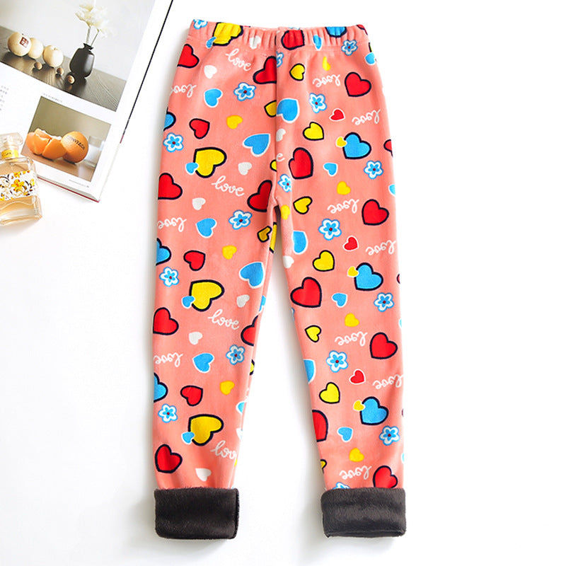 Enfants Pantalon chaud taille mince imprimé Pantalons pour enfants plus âgés