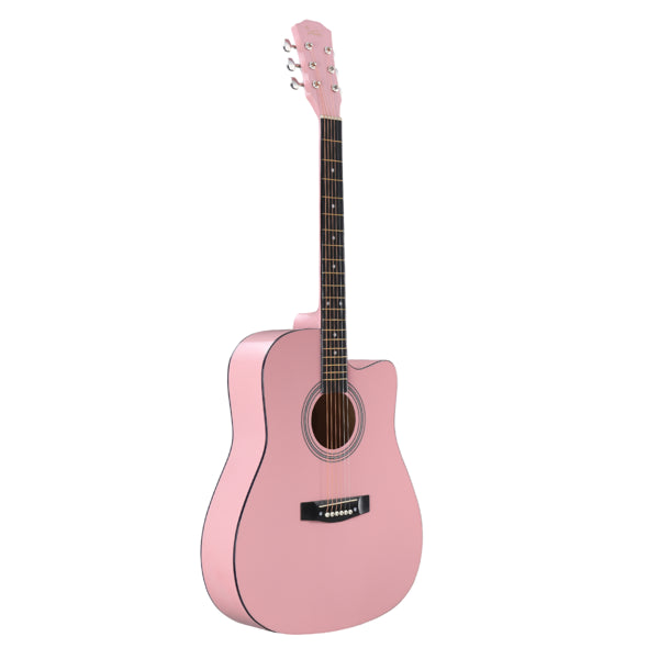 Guitare acoustique rose de 41 pouces en forme de barrique avec choix