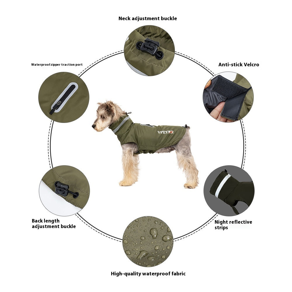 Chien extérieur imperméable à la pluie imperméable puppy réflectif Pet Poncho
