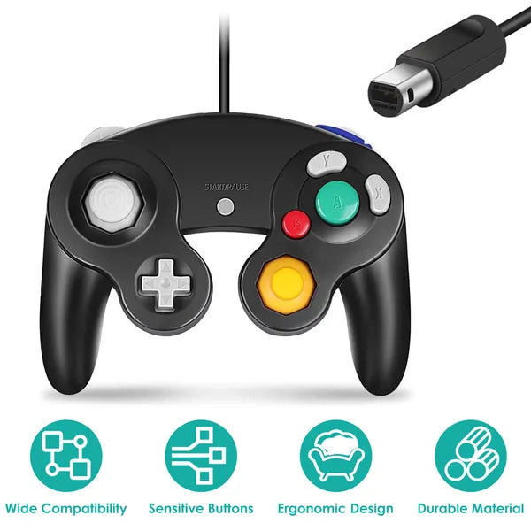 Shock Wired Game Controller Gamepad Compatible avec Nintendo Wii Gamecube