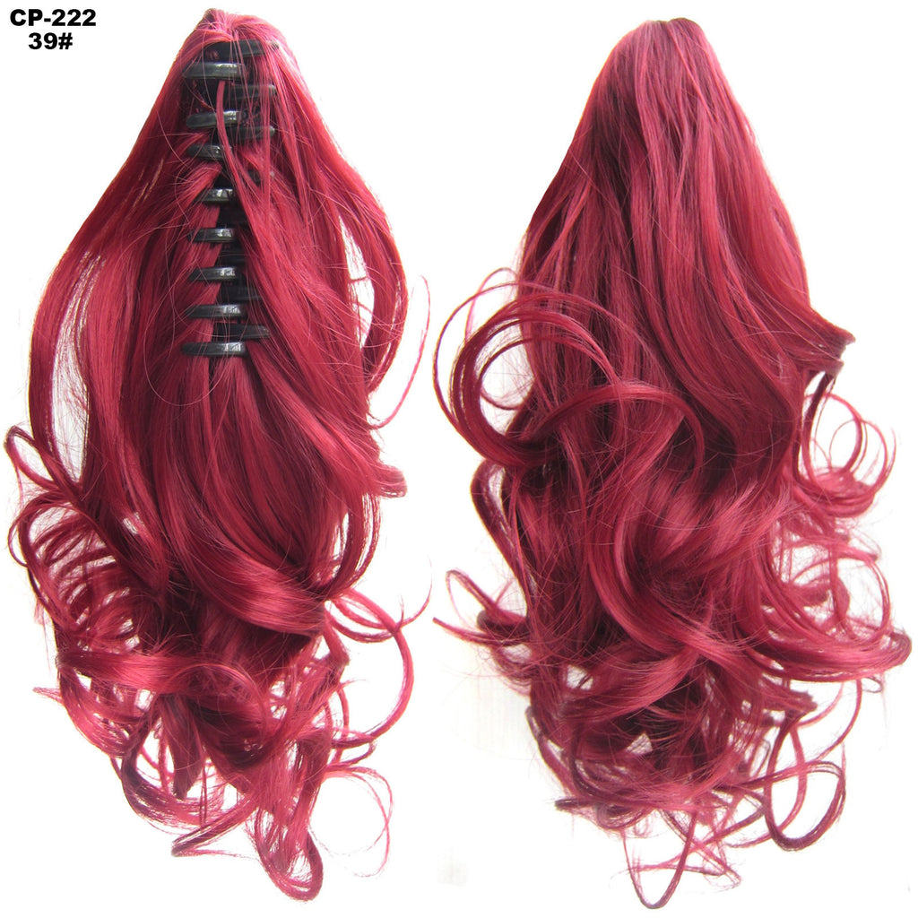 Long Wave Ponytail Wrap autour de Ponytail Clip dans les cheveux Headwear Gris Coiffure Exten naturel