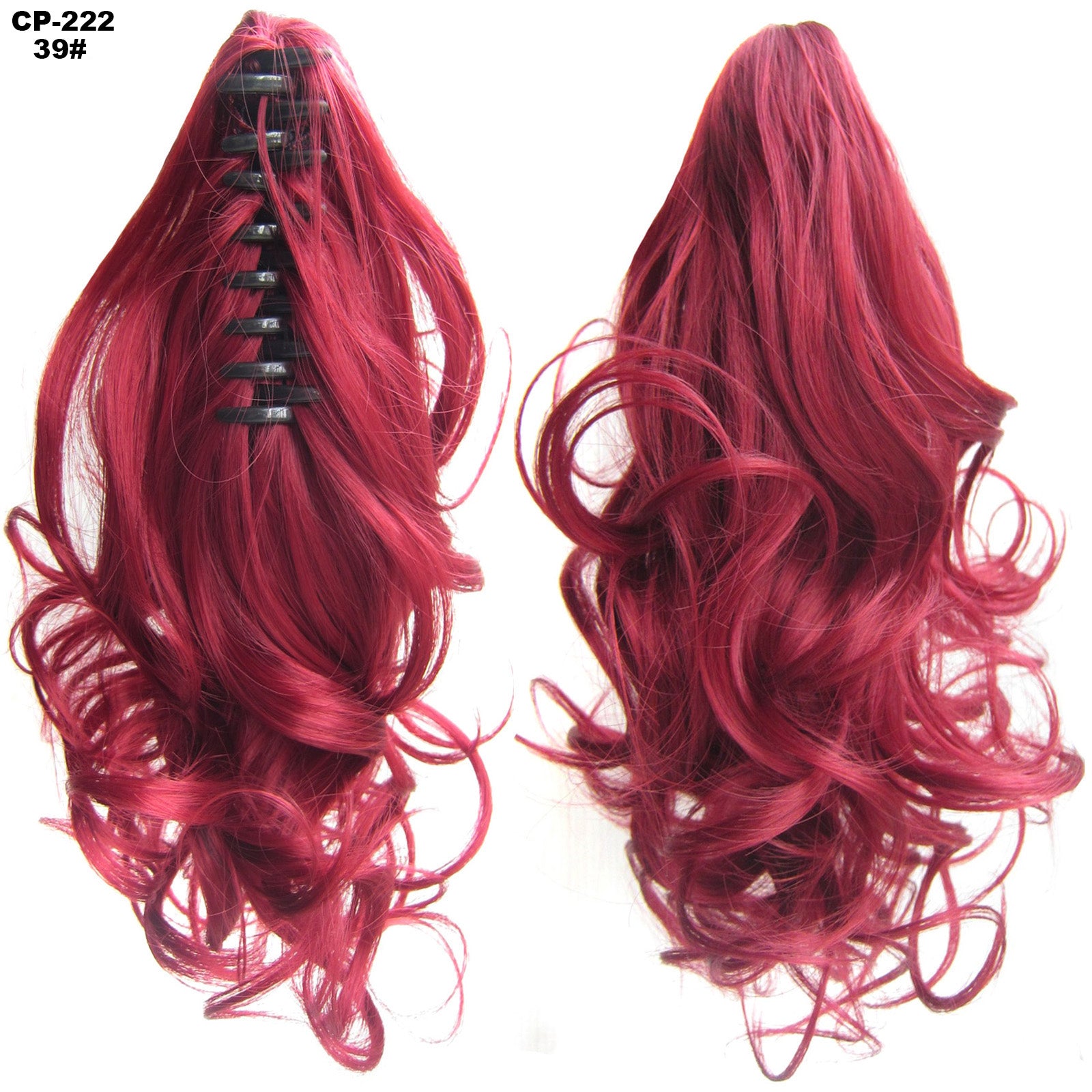 Long Wave Ponytail Wrap autour de Ponytail Clip dans les cheveux Headwear Gris Coiffure Exten naturel