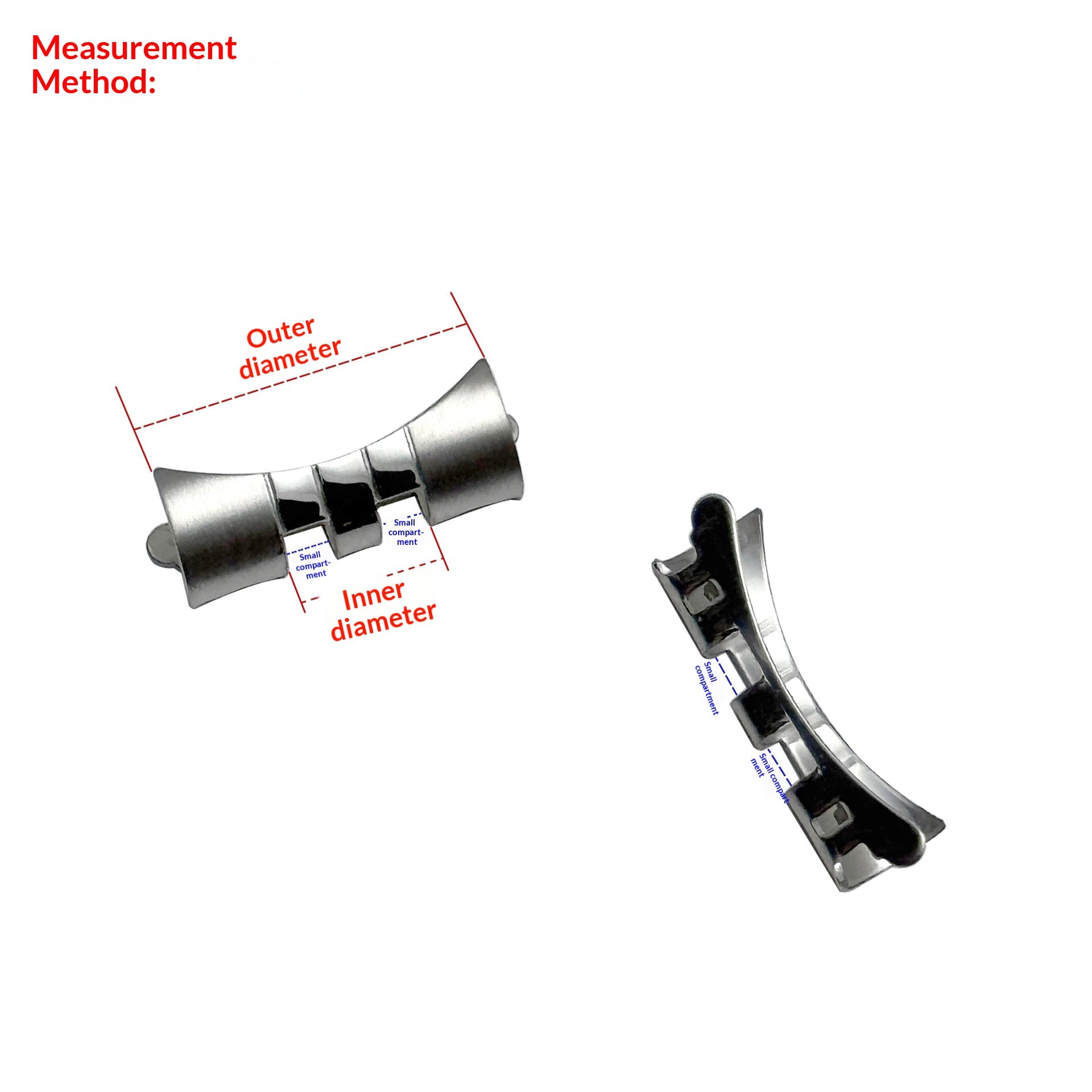 Adaptateur de bracelet de montre en acier inoxydable Courbé-Edge