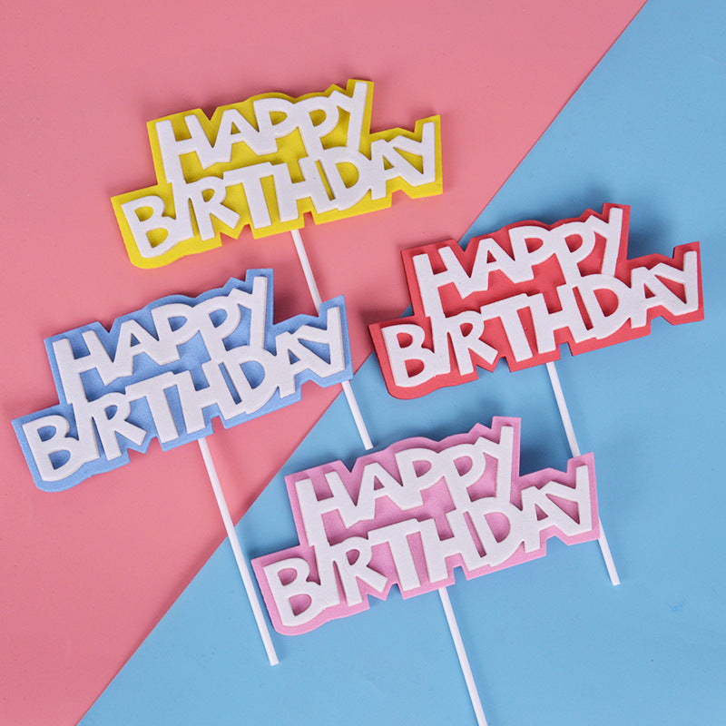 Bon anniversaire Cake décoration carte couleur EVA double couche