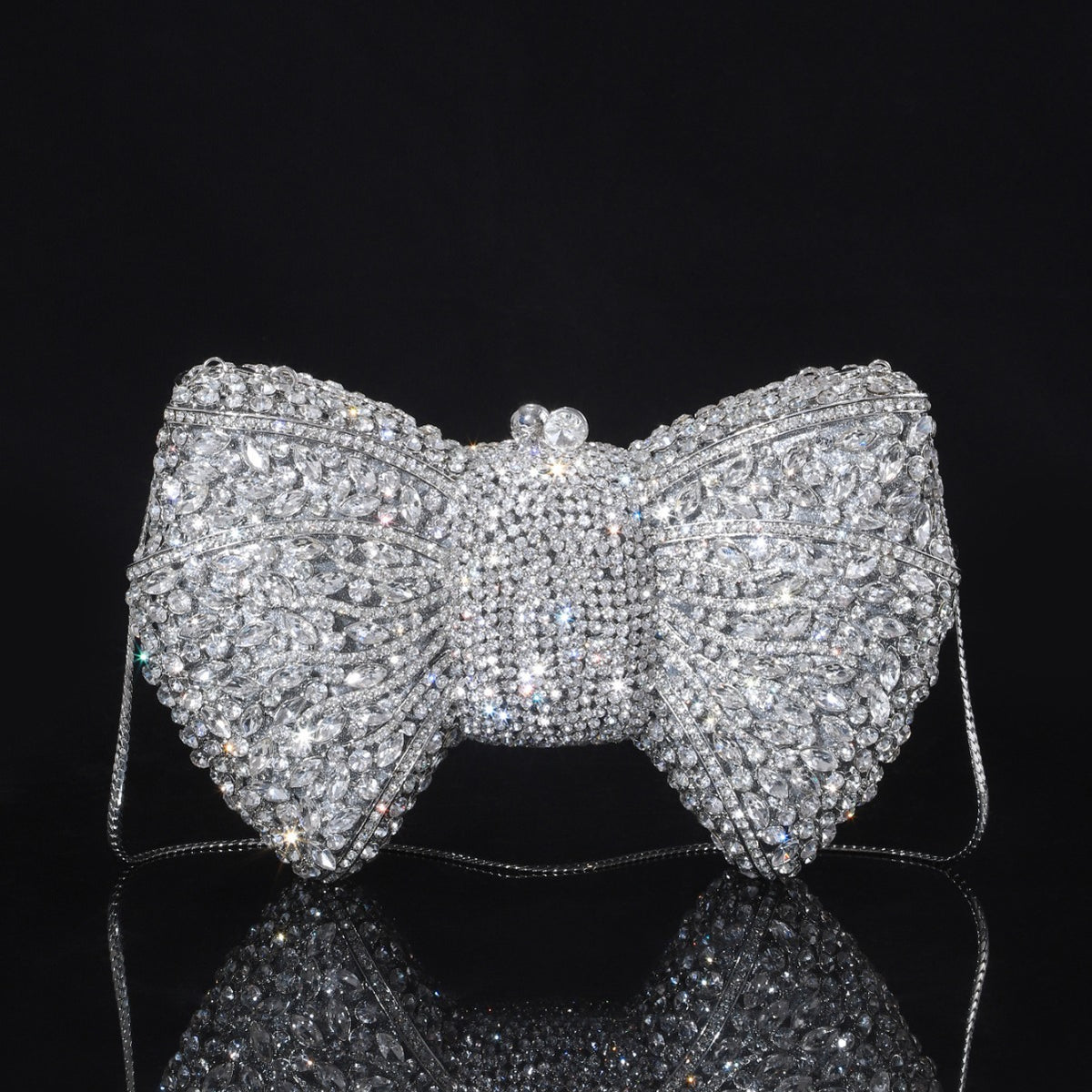Sac de soirée en strass de bouteille de champagne brillant brillant haut de gamme