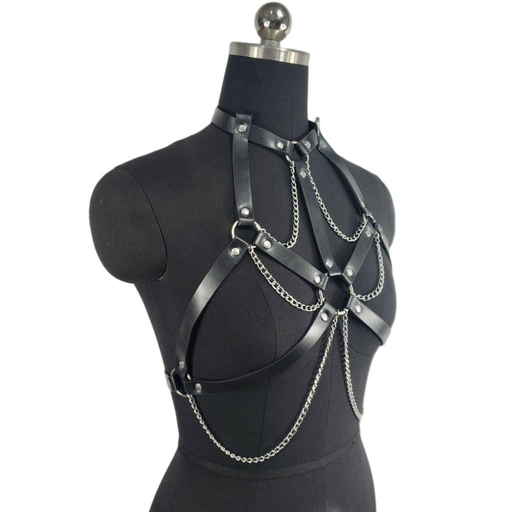 Bracelet en cuir de mode pour femmes avec chaîne