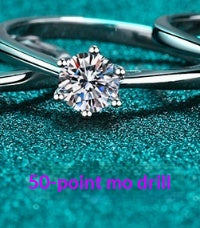 Moissanite 925 Anneau en argent sterling fille