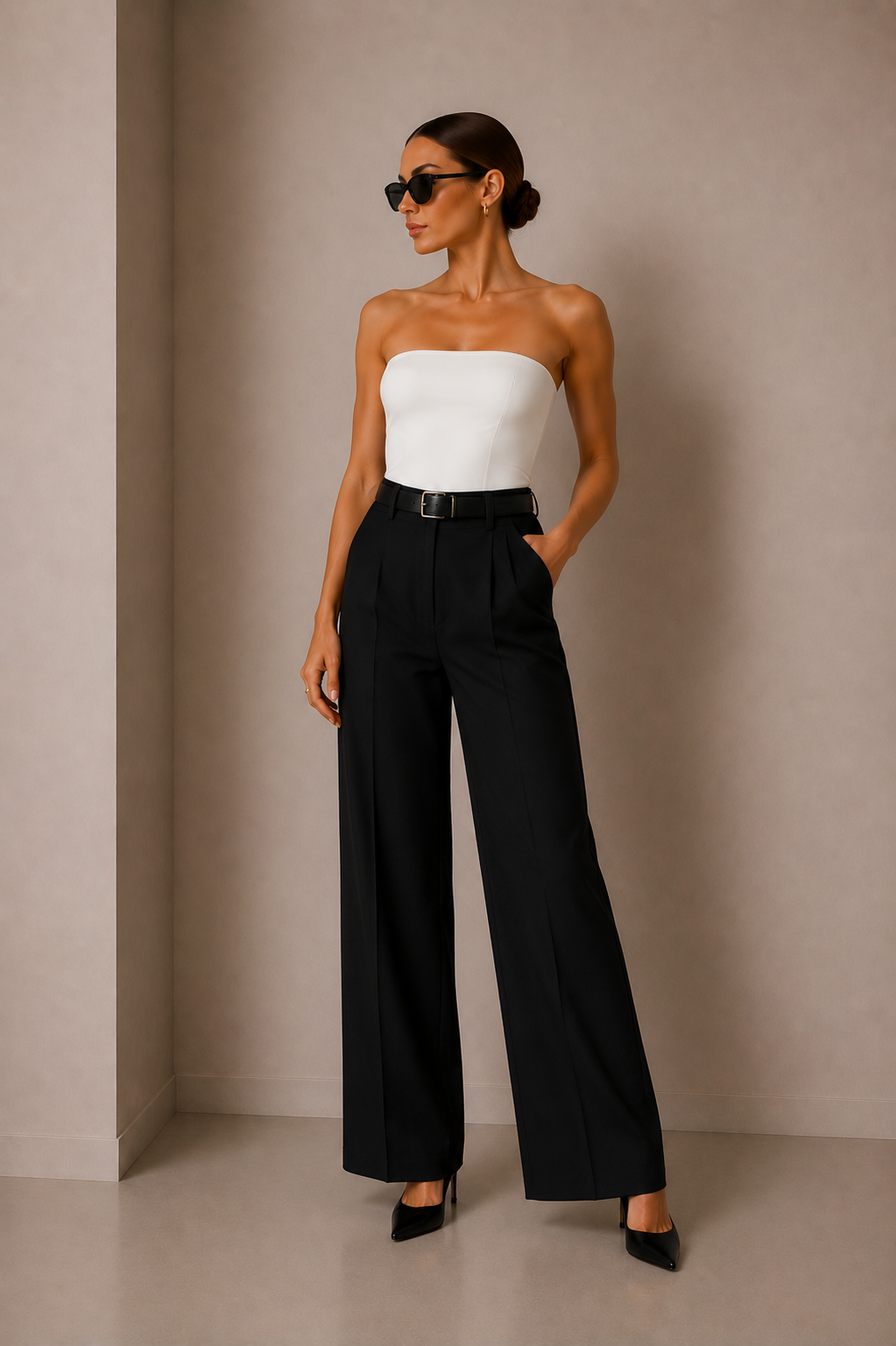 Bodysuit Bandeau sans sangle pour femme Tube souple stretch Top Body